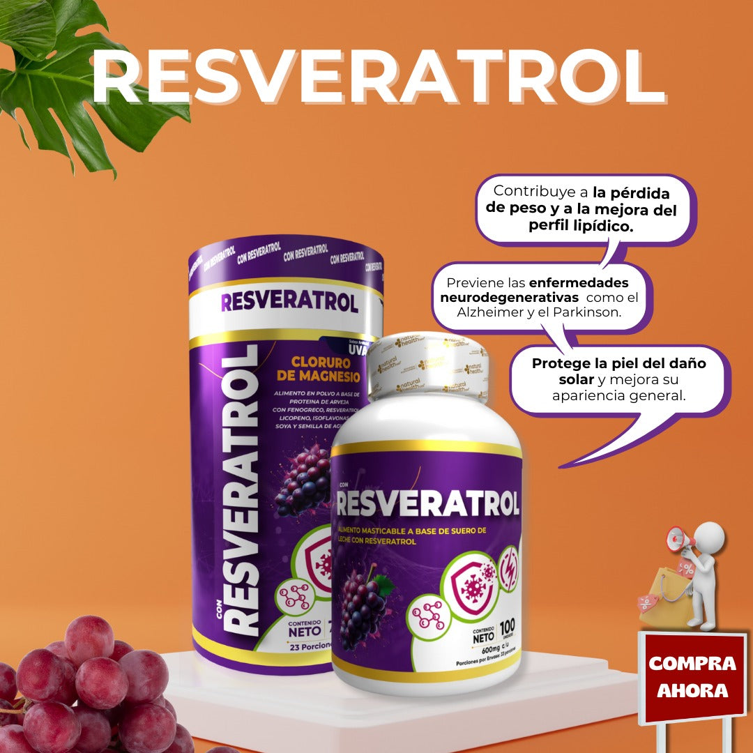 🔥MEGA PROMO DE RESVERATROL POLVO Y DISCOS MASTICABLES🔥