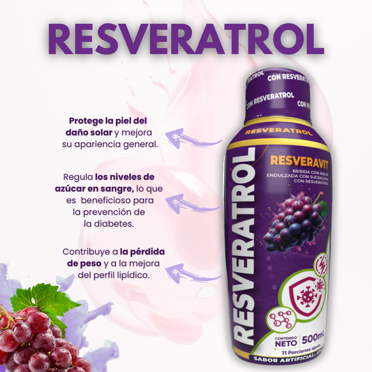 🥤RESVERATROL BEBIDA X 500ML ¡TU JUVENTUD AL ALCANCE DE UN SORBO! ✨